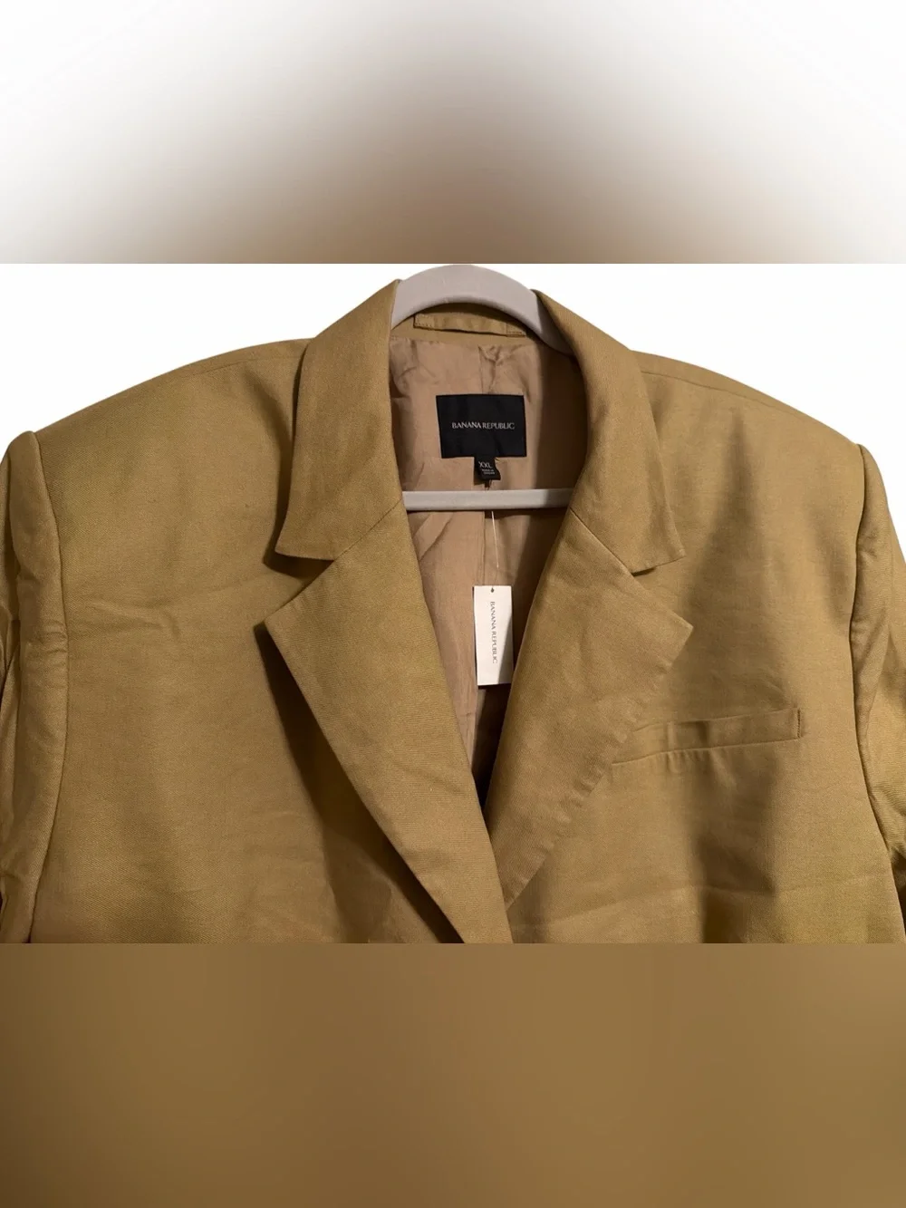 NWT Banana Republic Camel Tan Lena Relaxed Linen Blend Women’s Blazer XXL